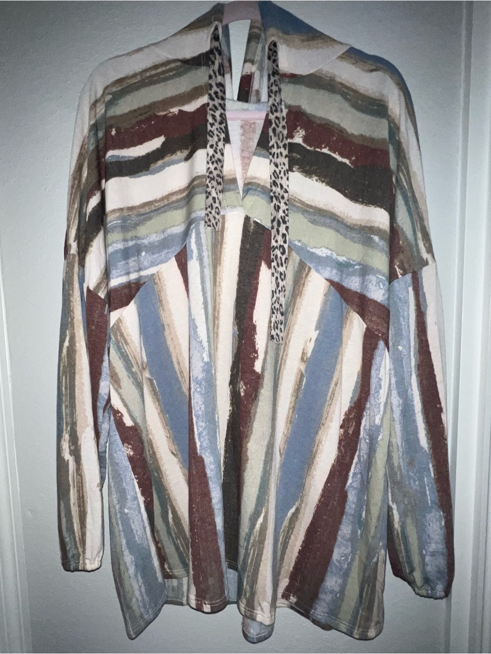 Stripped hooded shirt 1X